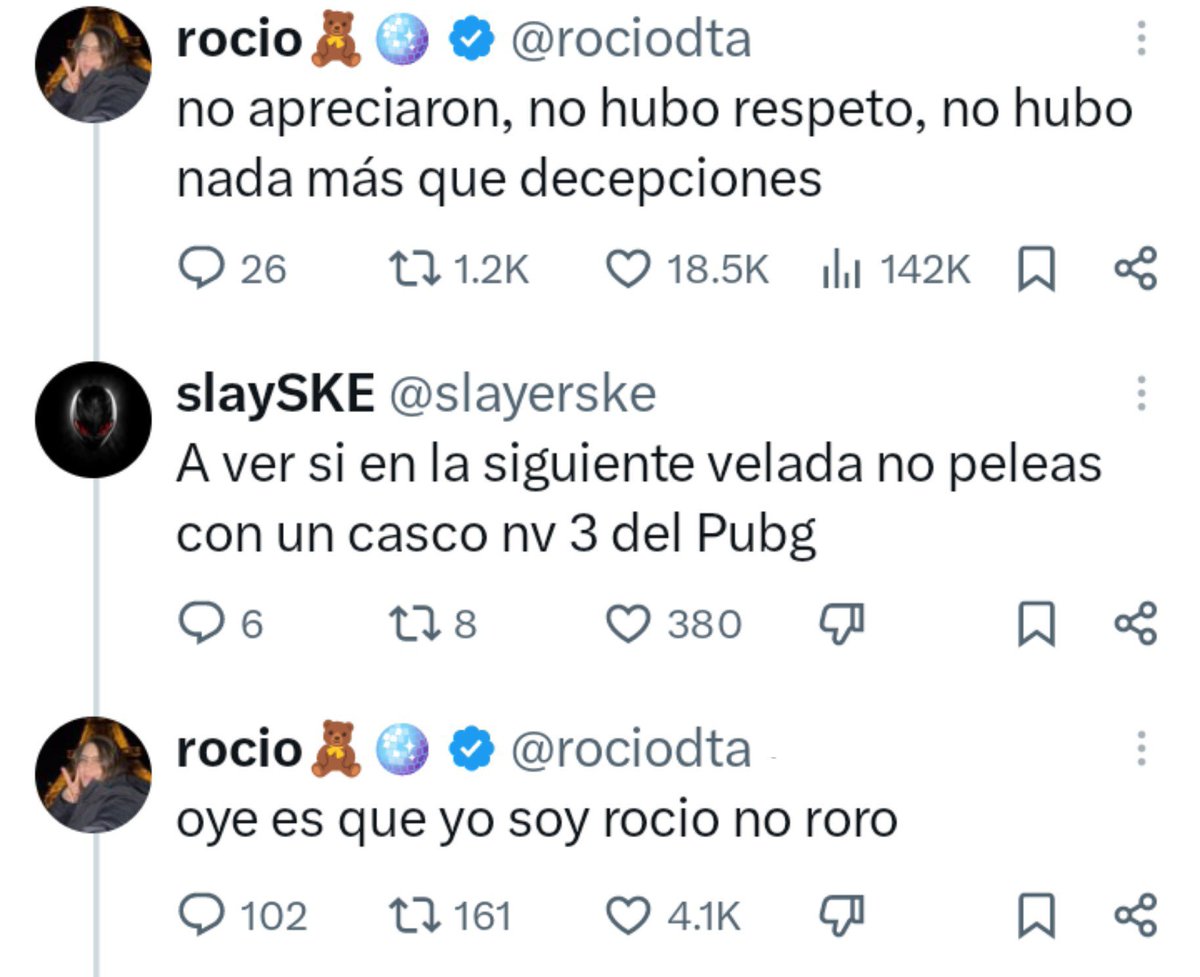 RekiMP3's tweet photo. El único pecado de Rocío fue llamarse igual que Roro. 😭 https://t.co/AQWTlSYp7D