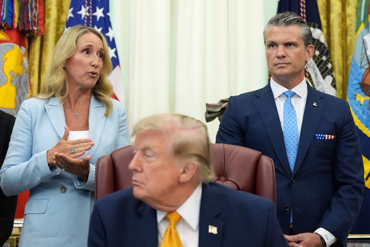 PeteHegseth's tweet photo. So proud of my @JennyHegseth. Chairwoman of the first-ever Presidential Military Spouse Commission. We serve the best Americans. All glory to God. https://t.co/m1GSXKqHtc