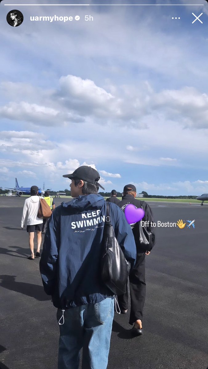jhopecentric's tweet photo. [uarmyhope] j-hope’s story on instagram 🌟

🐿️ off to boston 👋✈️ https://t.co/PAv2QveEpV