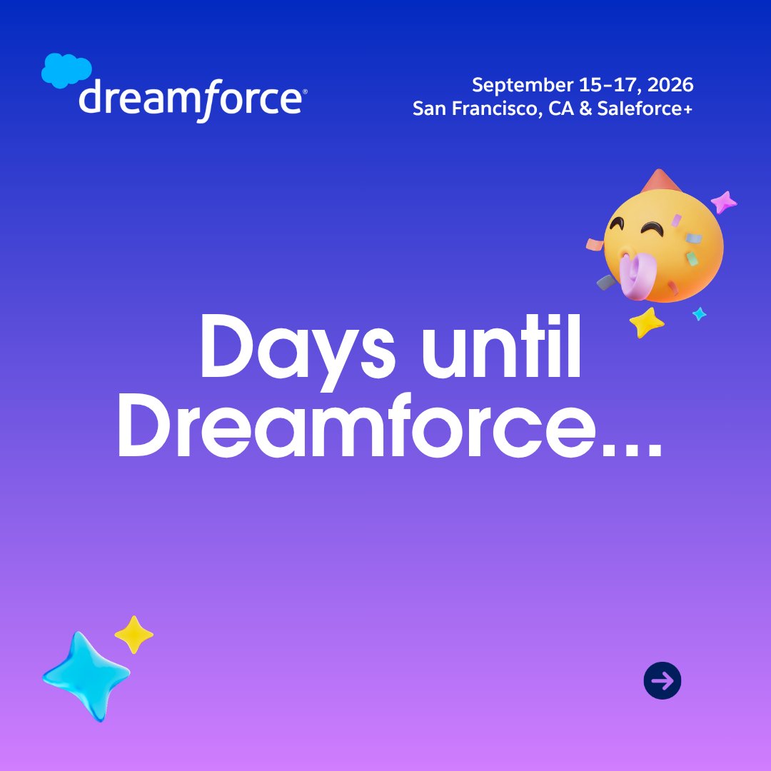 MarketingCloud's tweet photo. Wait, how many days until Dreamforce...👀 

What are you waiting for? Register now: https://t.co/ivFPfURzbp https://t.co/fX7bea0Z3m