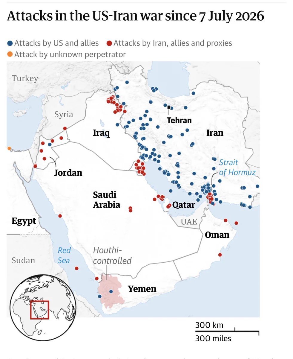MenchOsint's tweet photo. 14 days of U.S. strikes against Iran later: 

> Trump is still requesting Iran to open the strait, ships are getting hit
> Air Defense/Ammo stockpile's level even lower
> Radars and other valuable equipment destroyed by Iran
> Pushed Iran's allies in Yemen & Iraq in the conflict.
> Iran builds/imports more drones/missiles than US interceptors are produced.

My opinion: Trump's latest adventure has put Iran in an even more advantageous position.

And his latest statements show that he has no will to admit the defeat yet, suggesting we could see hostilities resuming soon.