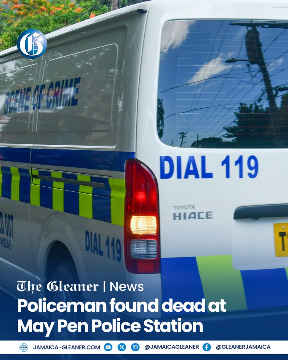 JamaicaGleaner's tweet photo. A policeman was found dead at the May Pen Police Station in Clarendon on Monday evening. Preliminary reports indicate that the officer was discovered with his throat slashed. Up to late Monday, investigators remained at the scene, combing the area for clues. https://t.co/TaDPqHwigx