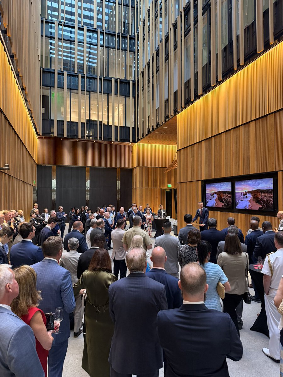 PMalinauskasMP's tweet photo. An outstanding turnout from industry leaders in Washington DC to hear South Australia’s story and learn about the incredible opportunities in our great state.

Thank you to @AusintheUS for hosting this event at Australia’s Embassy in Washington DC. https://t.co/vxxZEnreSO