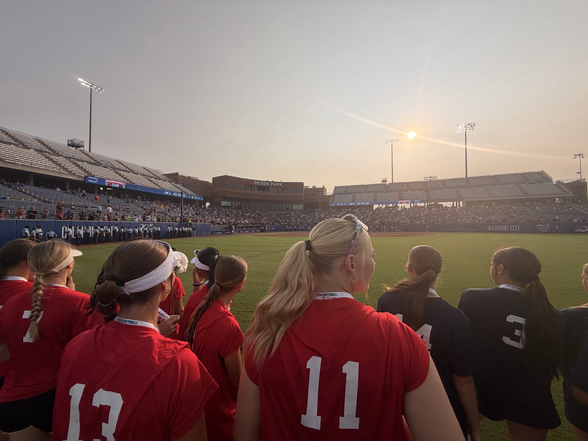 coachevar's tweet photo. In Oklahoma City coaching Region 6, 14U USA softball team this week! 

Today was practice, opening ceremony, and watching the International Cup championship game! USA vs. Japan! 

Can’t wait to coach such a talented group! Pool play tomorrow!🇺🇸🥎🦅
@USASoftball @INASASoftball https://t.co/m26QN8Rkv9