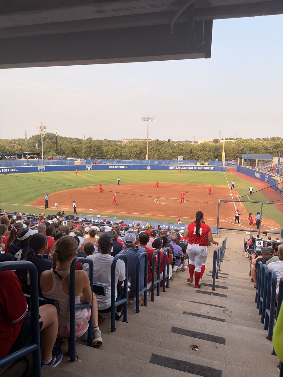 coachevar's tweet photo. In Oklahoma City coaching Region 6, 14U USA softball team this week! 

Today was practice, opening ceremony, and watching the International Cup championship game! USA vs. Japan! 

Can’t wait to coach such a talented group! Pool play tomorrow!🇺🇸🥎🦅
@USASoftball @INASASoftball https://t.co/m26QN8Rkv9