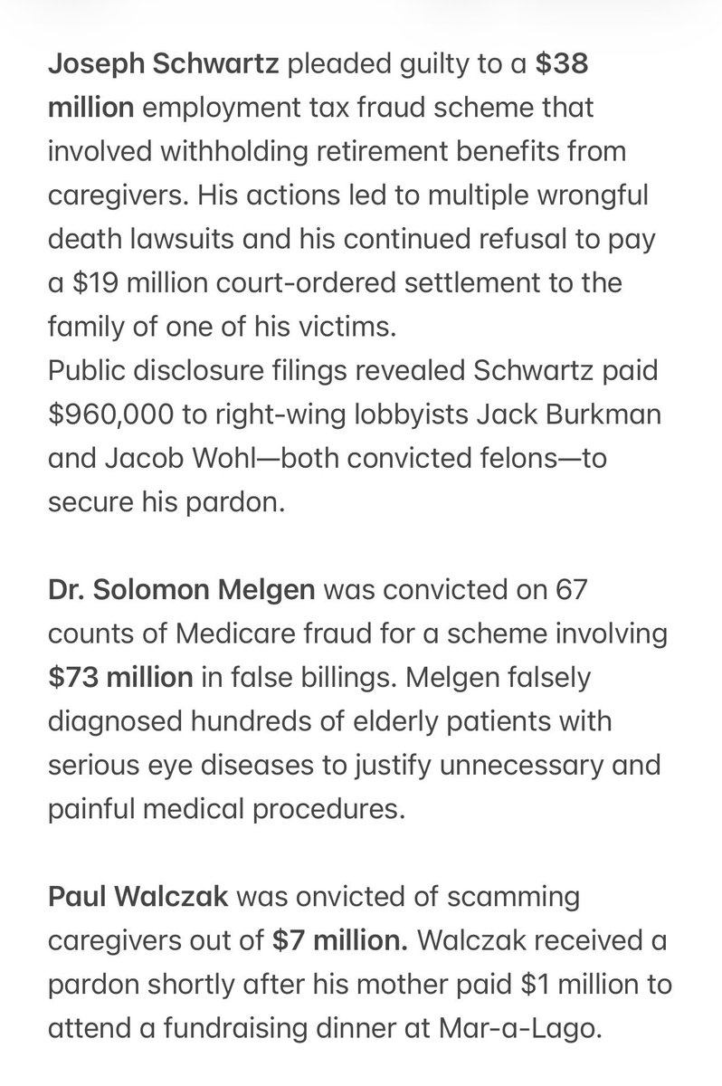 TheTideisHigh23's tweet photo. @VP @WHFraudTF F*ck off, JD.
You are complicit in pardoning over 70 fraudsters, including those convicted of drugging and performing unnecessary surgeries on the elderly. Many of your pardons have been linked to kickbacks.
Follow the money. #RIPGOP https://t.co/kjTwHRvzth