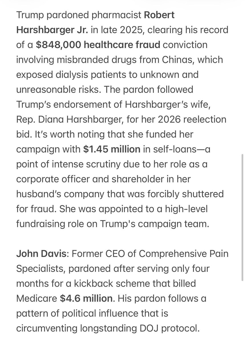 TheTideisHigh23's tweet photo. @VP @WHFraudTF F*ck off, JD.
You are complicit in pardoning over 70 fraudsters, including those convicted of drugging and performing unnecessary surgeries on the elderly. Many of your pardons have been linked to kickbacks.
Follow the money. #RIPGOP https://t.co/kjTwHRvzth