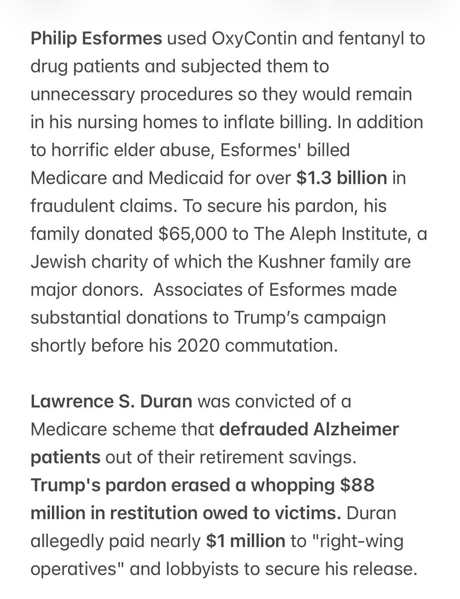 TheTideisHigh23's tweet photo. @VP @WHFraudTF F*ck off, JD.
You are complicit in pardoning over 70 fraudsters, including those convicted of drugging and performing unnecessary surgeries on the elderly. Many of your pardons have been linked to kickbacks.
Follow the money. #RIPGOP https://t.co/kjTwHRvzth