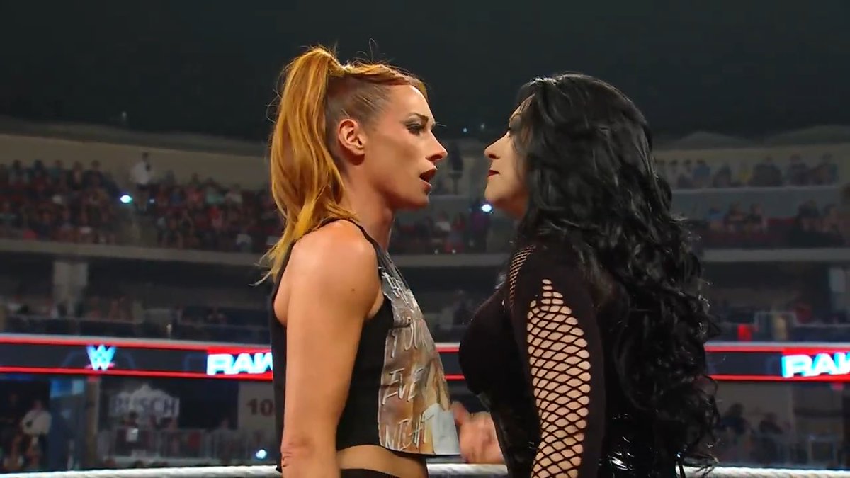 queen_wwe1's tweet photo. Becky and Stephanie They return and save the women's section 😤🔥🔥✊
#WWERAW https://t.co/FErjSbUZeQ