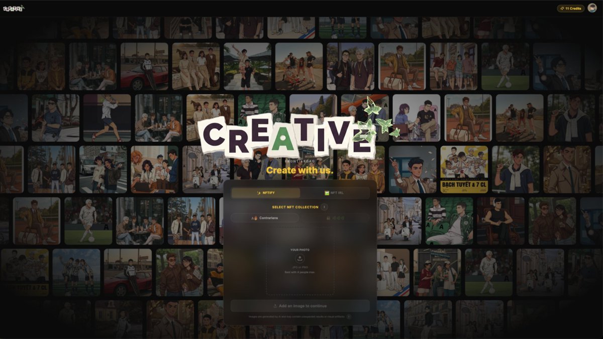 Frontier_DAO's tweet photo. Introducing: Frontier Creative - in collaboration with Contrarians Δ & Ivy 🌿
We're thrilled to team up with @ContrariansNFT and @TheIvyNFT to bring the world of IP characters closer to everyone in our community 🤟
Your favorite characters from the Contrarians & Ivy collections can now step into everyday scenes, your scenes, while keeping the signature style and vibe of each collection, all powered by AI (provided by Avis).
The XP you've earned by contributing to the Viction ecosystem through FrontierDAO now unlocks something new: you can convert it into credits to generate your own images. And don't worry, this is a gift from FrontierDAO, Viction, and the Collections to all of you. Your XP balance stays untouched, and your ranking and badges remain exactly as they are.
This is a Beta release - we'll be listening closely to your feedback and improving with every version.
Getting started is easy:
- Head to https://t.co/quJMlGslCW (or tap the Creative button in your menu)
- Sign in with your FrontierDAO account
- Convert your XP into credits
- Pick your favorite Contrarians or Ivy character, set the scene, and generate!
Your characters. Your scenes. Your story. Drop here 👇
🌿Δ🌿Δ🌿Δ🌿Δ🌿Δ