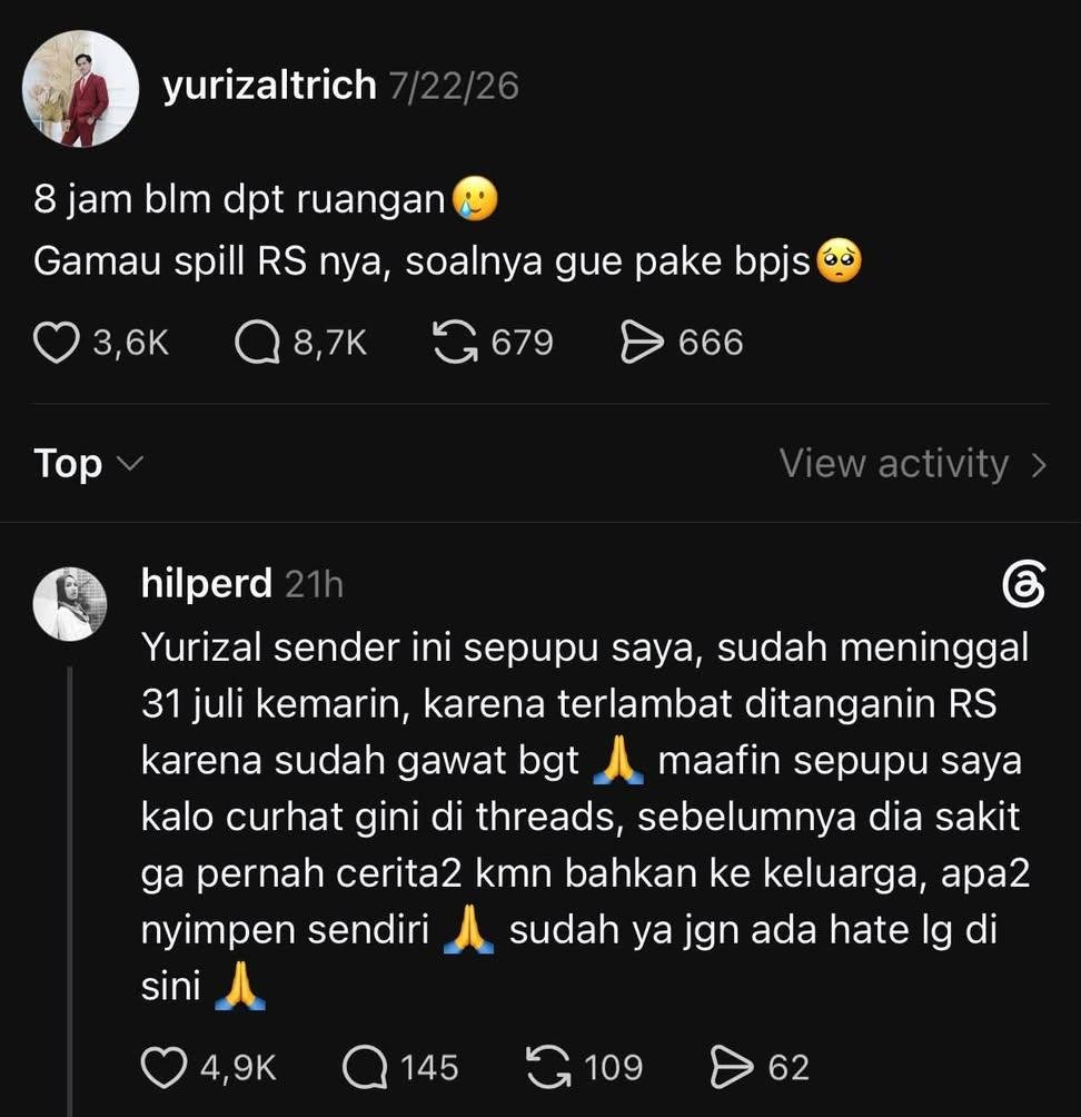 Catatan_ali7's tweet photo. Padahal Sudah jadi rahasia umum kalau pasien BPJS sering mendapatkan Diskriminasi dalam pelayanan 

Dan gua sering rasakan itu bahkan sampai detik ini

Bukan berbenah malah pada sibuk sangkal sana sangkal sini Bahkan Hate komen

Dan BPJS itu tidak semua gratis ada juga Yg Bayar https://t.co/M0XNROR1ZL