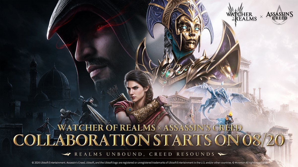 WatcherOfRealms's tweet photo. Watcher of Realms × Assassin's Creed is officially coming!

Legendary Assassin's Creed hero Ezio Auditore leads the charge, joining an all-new Assassin's Creed lineup in Watcher of Realms

The Creed arrives in Watcher of Realms on August 20. 

#WoRxAC https://t.co/mNb9Ofx6RK