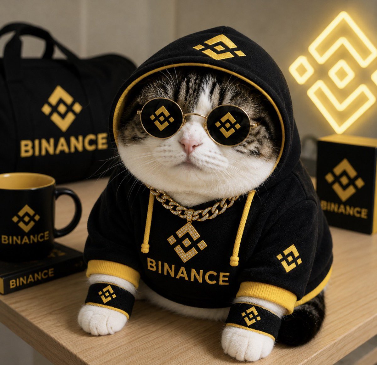 WAWACAT2026's tweet photo. Wawa  dress to impress 🐱 @Binance_intern https://t.co/vsyA1ABbZ6