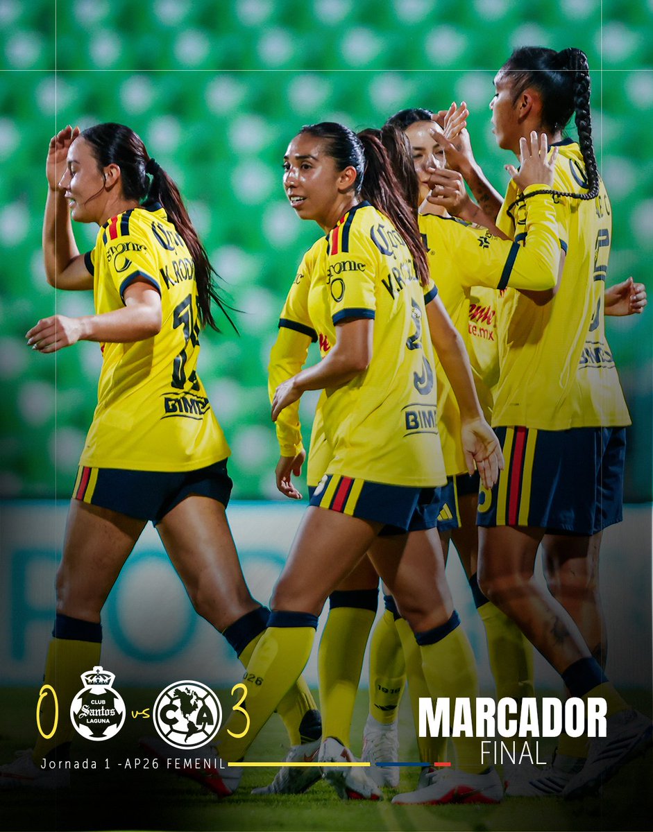 AmericaFemenil's tweet photo. ¡Fin del partido! Sumamos nuestro primeros 3 puntos del Apertura 2026. 🦅🔥 https://t.co/wGdhFDA8ch
