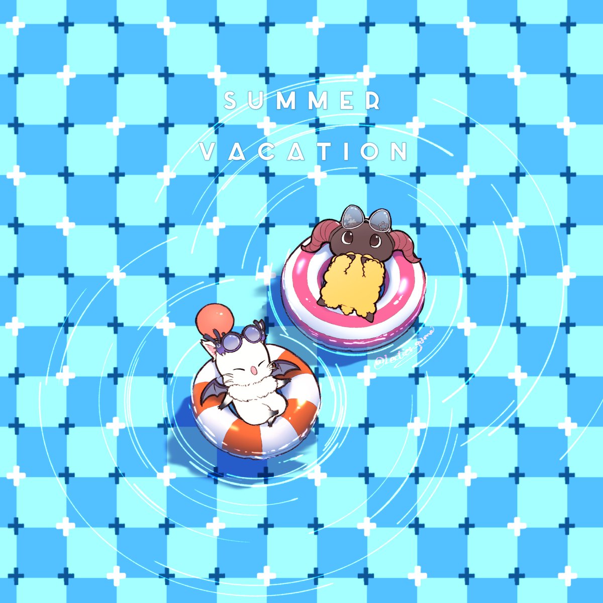 Lectier_game's tweet photo. なつやすみヤーンとモーグリ🏖️

スマホの待受用に作ったけど、めっちゃ可愛くなった☺️ https://t.co/aBL7piPwVW