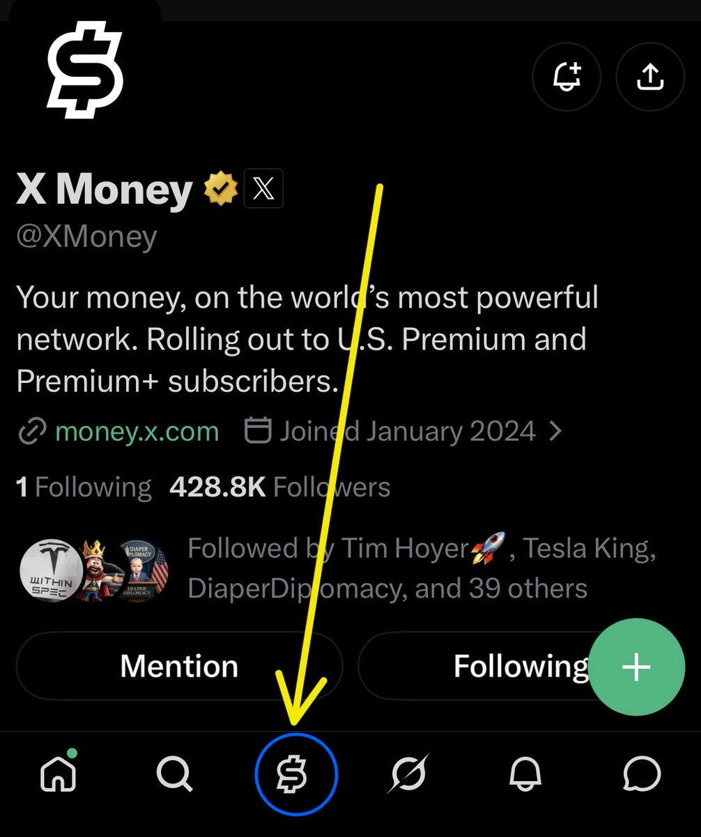 PatchesHQ's tweet photo. 𝕏 Money shortcut in the navigation bar is an awesome alternative while we wait for a dedicated app. https://t.co/md5vITKqLO