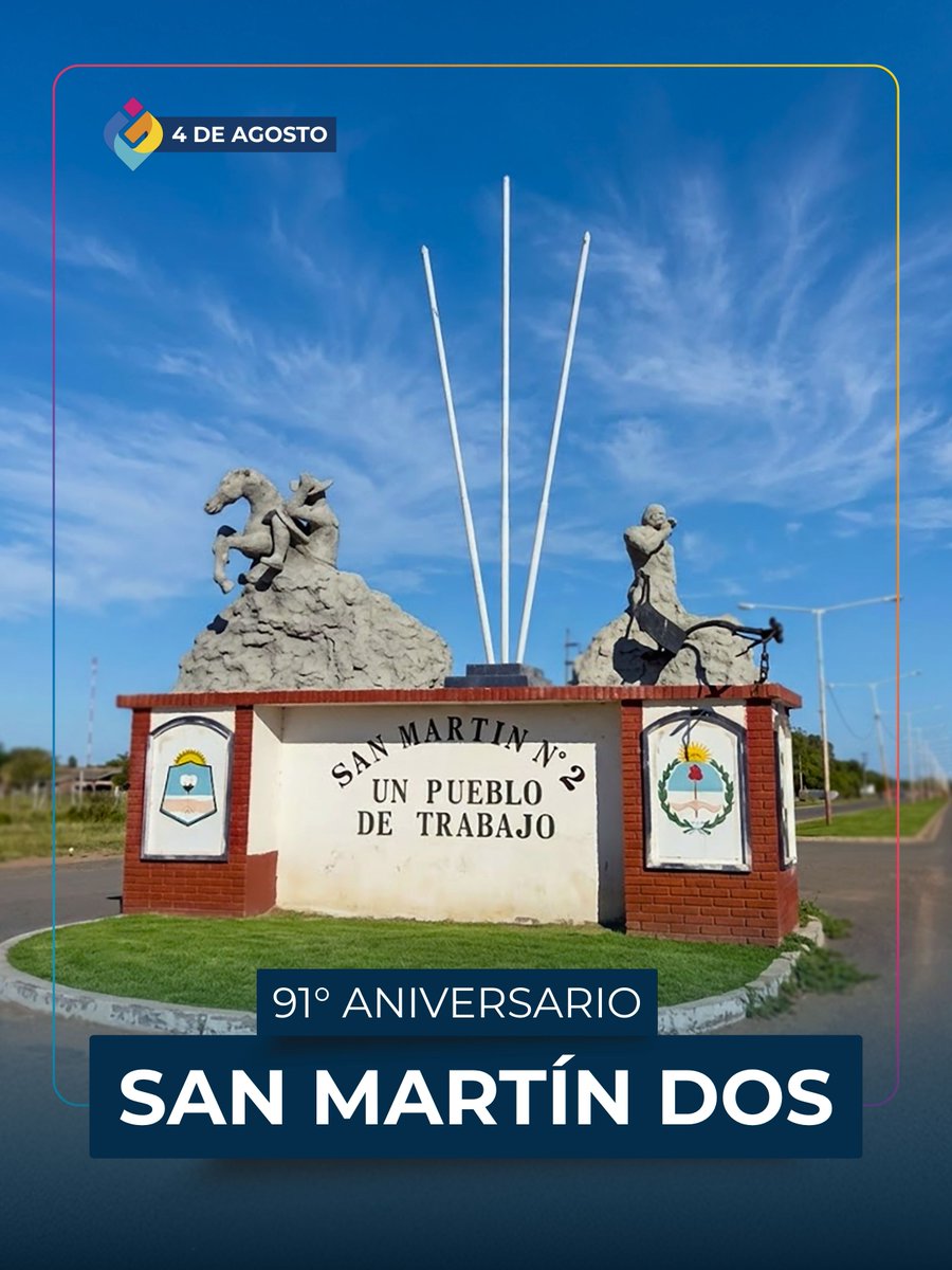 insfran_gildo's tweet photo. 91° ANIVERSARIO DE SAN MARTÍN DOS

Saludamos con enorme alegría a la comunidad de San Martín Dos en sus 91 años de vida, celebrando el esfuerzo de su gente y el profundo sentido de pertenencia que hace de esta localidad un lugar único.

Que los sueños colectivos sigan marcando el rumbo de los años por venir.

¡Feliz aniversario San Martín Dos!

#TodosUnidos #Formosa