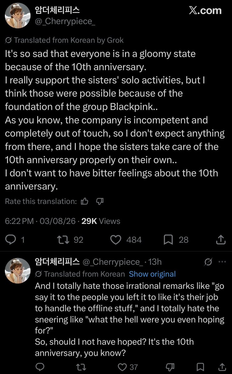honorslisa's tweet photo. you know it’s bad when k blinks are losing it https://t.co/KJVwWmv4ak