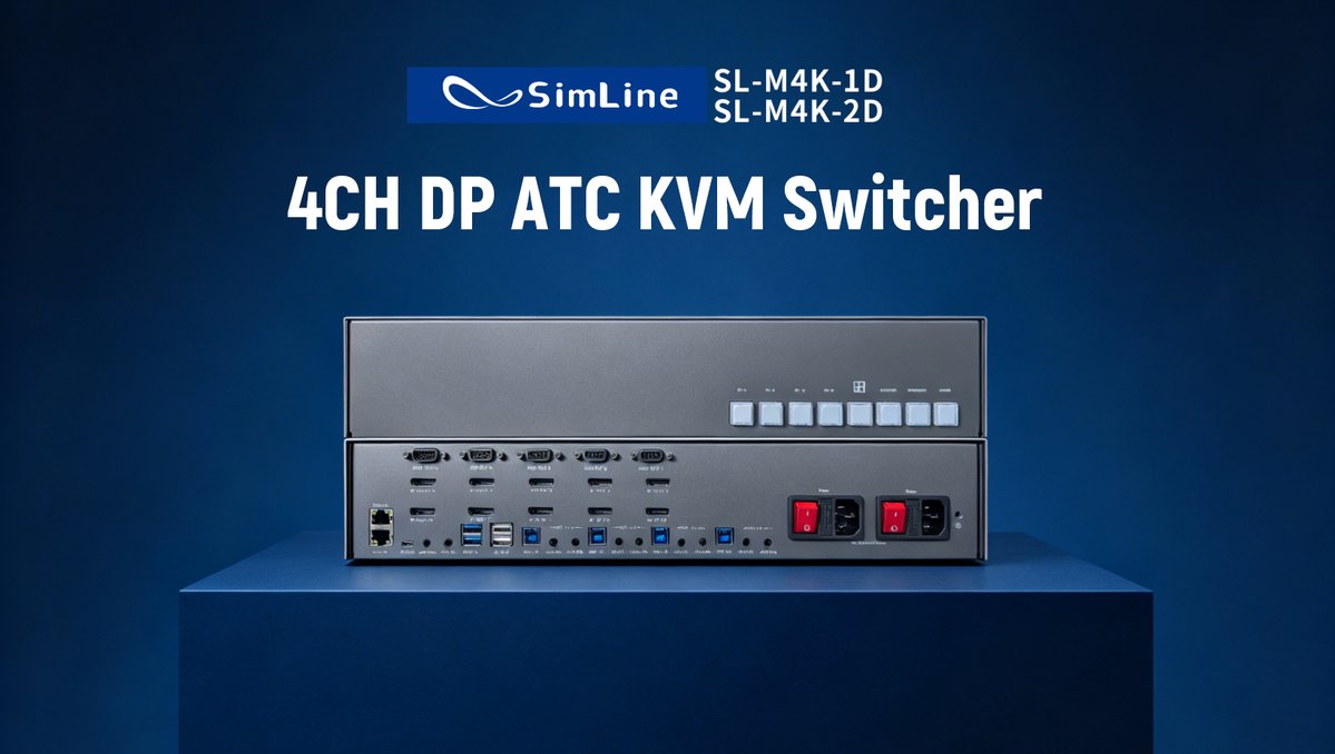 simlineglobal's tweet photo. SimLine 4-Channel DP KVM Switch — Purpose-Built for ATC.😊

Designed for seamless switching between primary and backup automation systems, this switch delivers the reliability and performance air traffic control demands.

📩 info@simline.cn

https://t.co/IvmVewlJSZ https://t.co/D76cvEOlTh