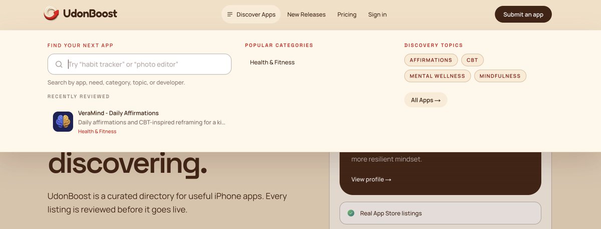 emeeliojohann's tweet photo. I am building #UdonBoostโand iPhone apps ONLY directory like no other ๐
I am working on UIUX today and things are looking a lot better.
Soon I am going to need iPhone app owners to test this beast ๐
In return you get:
โ
A founders badge forever displayed on your profile
โ
2 weeks on the homepage's spotlightโ$150+ value
โ
Other crazy ๐ฉ I will do for those getting in before everyone else
Join below. It is free ๐