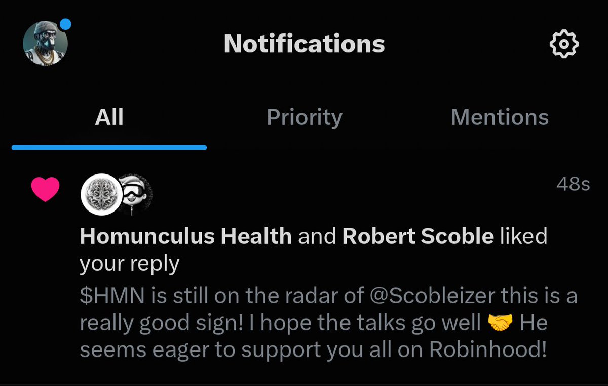 RealAngryDegen's tweet photo. This is most likely going to be the biggest project that RobinHood has had in a very long time $HMN has caught the attention once again of the infamous Tech Mogul @Scobleizer , he also JUST followed me moments ago, which is a huge honor sir, thank you for the support! 🤝

Here's Why @HMNLabs is MAJOR:

Modern medicine is thriving in a new era, with advanced developments and technology integrations that will shift the HealthCare Industry, forever.

One of the early staged developments include: the utilization of Artificial intelligence, more specifically AI that broadens the horizon of knowledge and ultimately the inspiration to cure illness and save lives from malignant diseases.

This is where $HMN comes into play, Homunculus Health Labs builds AI systems to bridge this gap with proactive tools. 

This personal health companion enables symptom tracking, pattern recognition, and deeper wellbeing insights, amongst other notable features for healthcare providers and patients. 

CA:
0x94eb2e5865e45c150142d1d9a0f3b04a7369f8d8