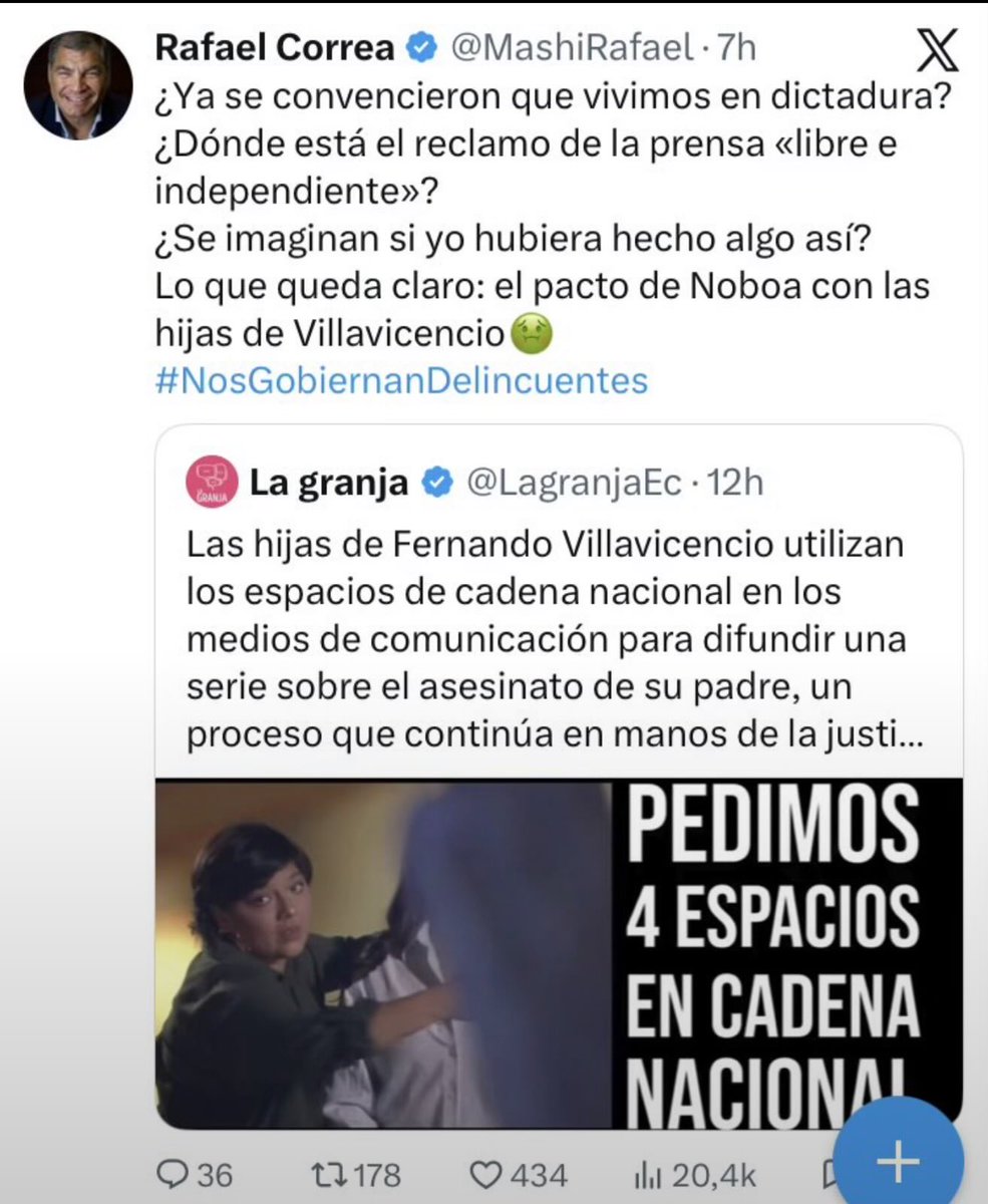 GaloLaraY's tweet photo. El crimen de Fernando Villavicencio fue un crimen político en coordinación con las mafias políticas asociadas a la organización criminal que lidera @MashiRafael. No solo asesinaron a un candidato presidencial hecho que de por sí merece toda la cobertura del Estado, sino al hombre que denunció todos los atracos de Correa y su banda. Ese espacio en los
medios para reseñar un evento relevante de nuestra historia, es nada comparado con las centenas de sabatinas en las que el COBARDE DICTADOR de Correa dictaba sentencias, amenazaba e insultaba. Gracias a la restauración democrática, hoy ese crimen se ventila de manera pública. Rafa, comprendo que te duele ser descubierto como el capo de la banda más peligrosa de la historia de nuestra nación. “También pagarás por este crimen.”
@agentedelcaos33 @radiocentroec @wq_radio @sucrenoticiasec @vitotvo @ElDatoEcua 
#FernandoVillavicencio