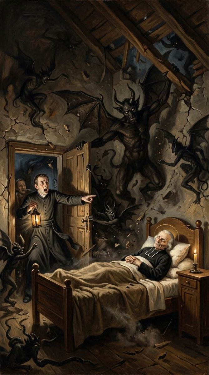 Martin777warrio's tweet photo. ¡El demonio sacudió la casa del Santo Cura de Ars... y él siguió durmiendo! Si hay algo que enfurece al demonio, es que no le prestes atención cuando intenta asustarte. Y San Juan María Vianney, el Santo Cura de Ars, era un verdadero maestro en ignorar sus ataques. https://t.co/L8UmvaxHzv