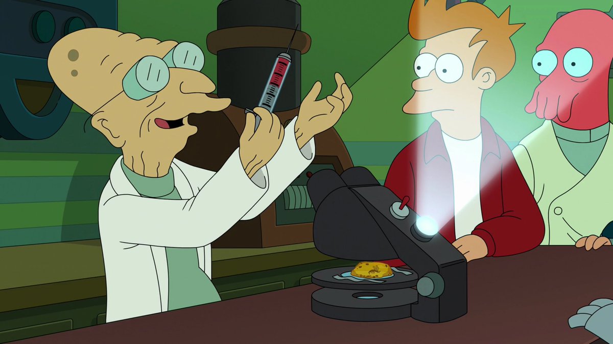 pseudoonimm's tweet photo. Season 14, Episode 1:
“Beef”

pretty fun season premiere. always enjoy any story with the whole Planet Express crew, and adding the lore of Fry being a professional hot dog eater somehow just makes sense. surprised we never heard the stories of Rocky J before

#Futurama https://t.co/Xmfn9jCUeN