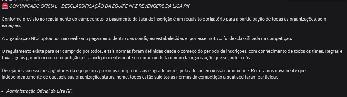 nsquikdmorango's tweet photo. Imagina vc ser de uma org, PAGAR para jogar na org e ter disponibilidade dos super coachs, engajar e te motivarem pra jogar um camp com o nome deles e ser DESCLASSIFICADO por que a organização que cobra mensalidade dos players não pagou a inscrição do campeonato KKKKKKKKKKKKKKKK https://t.co/JxKqvEACVC