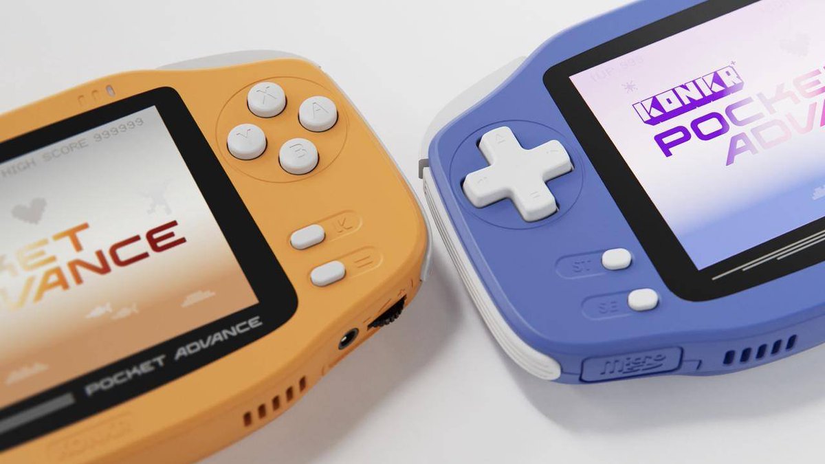 stufflistings's tweet photo. Gadget of the day.

AYANEO made a modern retro handheld that looks straight out of the Game Boy Advance era.

3.5-inch 3:2 display (960 × 640), 4× pixel-perfect scaling, D-pad and ABXY controls, separate L2/R2 buttons, microSD, Wi-Fi 5, Bluetooth 5.0, USB-C charging, headphone jack, and volume wheel.

The KONKR Pocket Advance...
