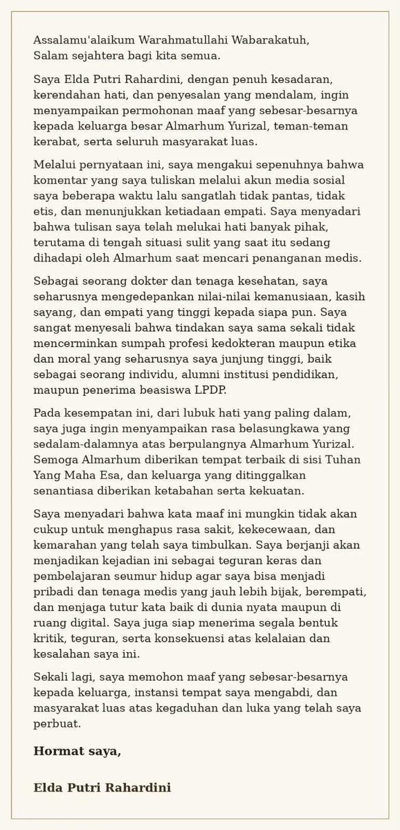 cenblubaik's tweet photo. Di sosmed sebelah lagi rame banget nakes dan dokter ngehujat pasien BPJS yang ngeluh karena sudah tunggu 8 jam, tapi belum masih dapat kamar juga. Dilihat dari keluhannya sih masih normal & manusiawi bgt (ga ada kata kasar), tapi yang bikin kaget tuh komentar dari para dokter dan nakes.

Banyak yang ngatain g*bl*k, gapunya otak, dll. Sekarang pasien yang ngeluh sudah meninggal. Ujung2nya setelah viral apa? Yak lagi2 minta maaf 🗿
Ini salah satu dokter dr. Elda Putri Rahardini, M.D., Ph.D., alumni UGM dan penerima beasiswa LPDP yg typingnya jahat bgt