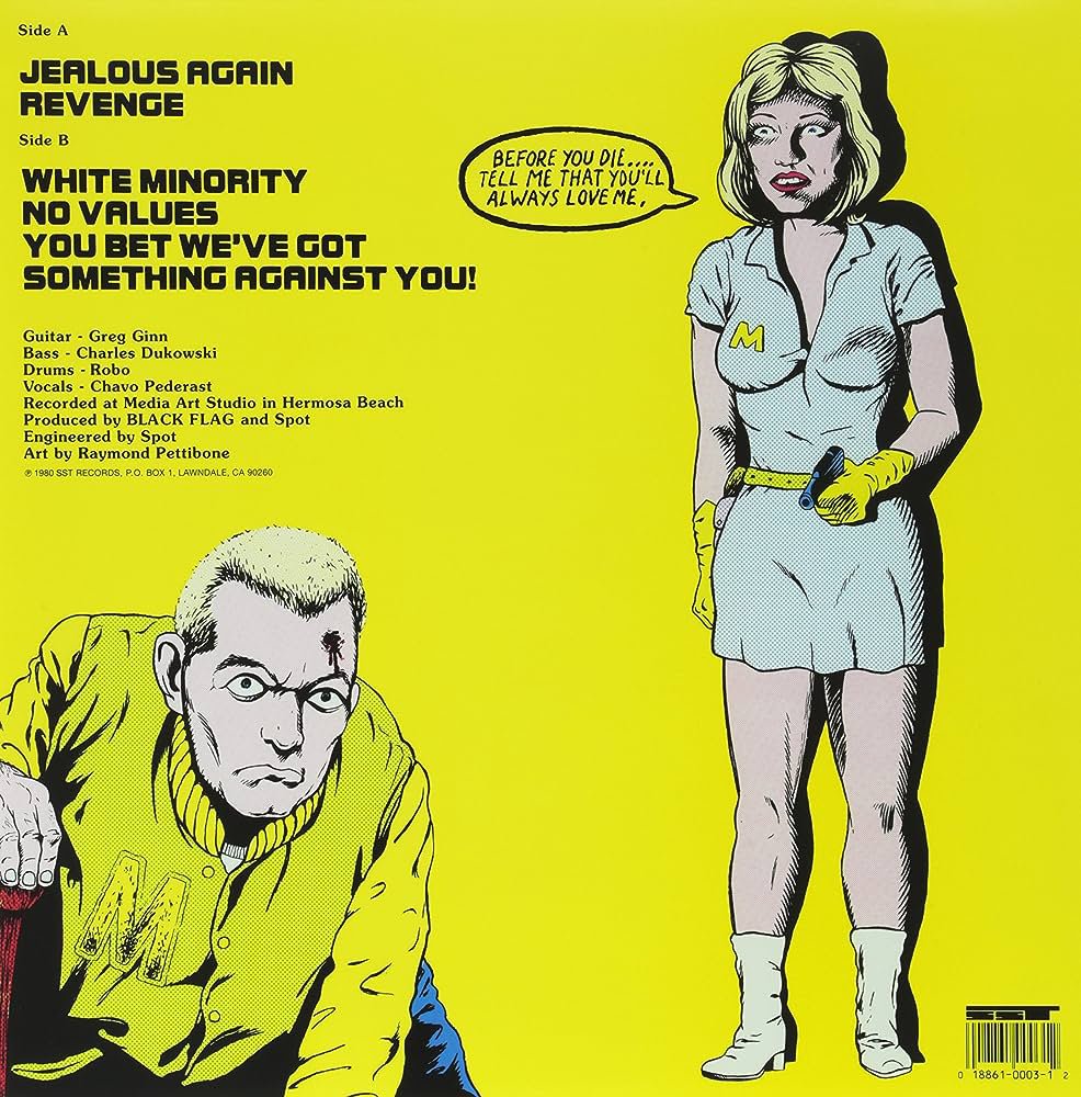 PunkRockStory's tweet photo. 46 years ago
Jealous Again is the second EP by American hardcore punk band Black Flag, released August 1980 on SST Records.

Cover Art by Raymond Pettibon

#punk #punks #punkrock #hardcorepunk #blackflag #jealousagain #history #punkrockhistory https://t.co/6FavJWPMTu