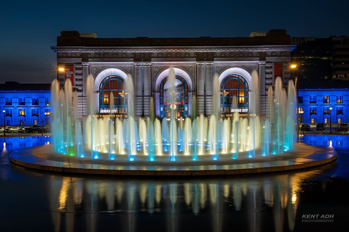 UnionStationKC's tweet photo. Congratulations, Salvy! Tonight, Union Station lights up in @Royals colors in honor of Salvador Perez's new franchise home run record, which will be celebrated by the Royals during a special pregame ceremony this Tuesday.

In 2015, we were honored to host the Royals' World Series Celebration, where Salvy took the stage to celebrate with fans from across the region. Tonight, we're honored to celebrate this remarkable milestone and a player who has not only made Kansas City proud but has also inspired our community through his leadership, generosity, and unwavering commitment.

Photos by Kent Auf Der Heide