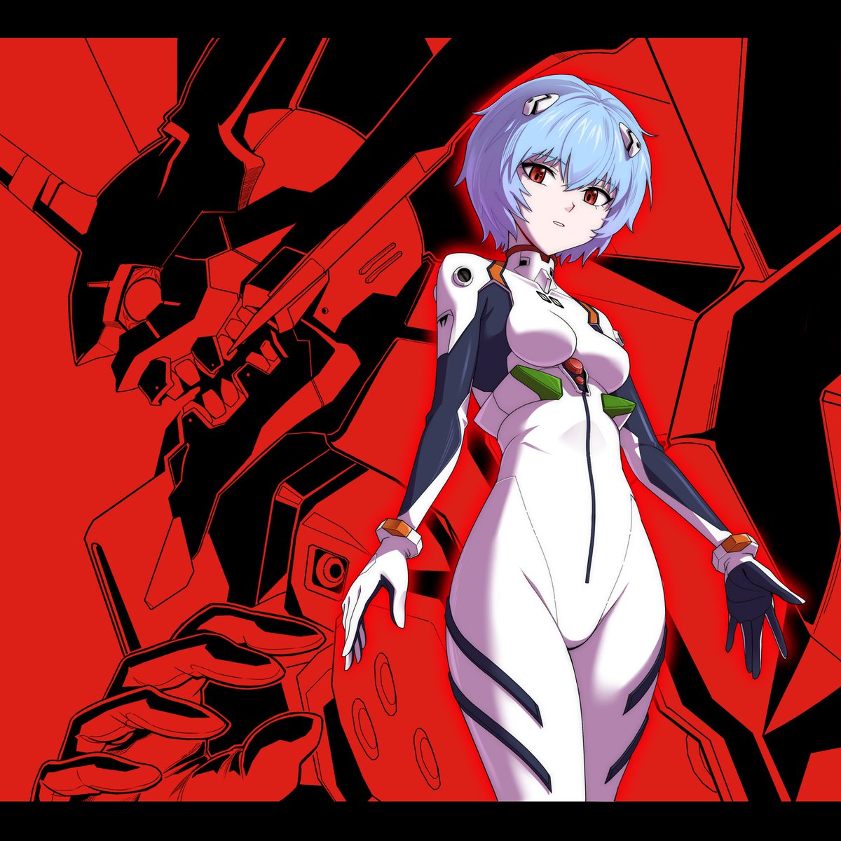 CyberpunkAnime's tweet photo. Neon Genesis Evangelion (1995)

Ayanami's stoic grace dominates; her plugsuit's crisp lines and precise shading are immaculate. Unit-00's stark crimson silhouette delivers pure tech-noir power, essential framing. https://t.co/3PzYkM9mvF