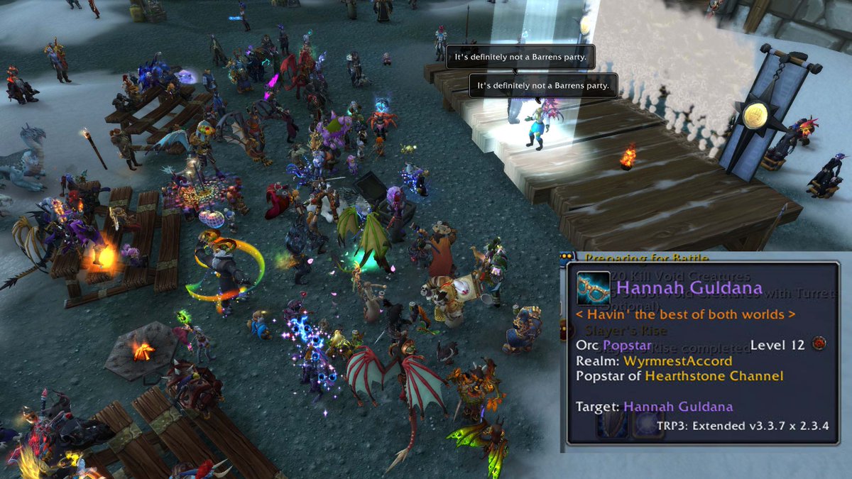 PlatinumWoW654's tweet photo. You need to stop pushing m+ and go to the Hannah Guldana RP concert right now. https://t.co/vJ099t698p