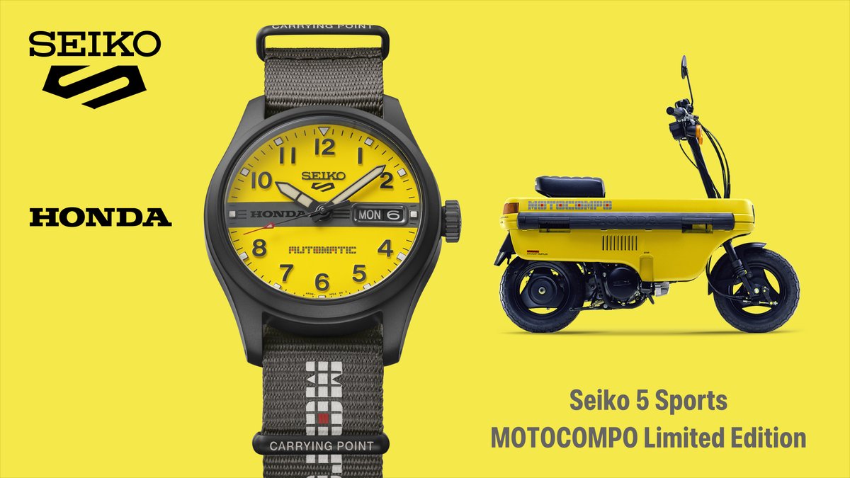 fullress's tweet photo. 【限定8000本】
「ホンダ モトコンポ」× セイコー 5スポーツ コラボモデルが2026年 9/5 発売 (Honda MOTOCOMPO SEIKO5 SPORTS)

https://t.co/HHdfFsYwTK https://t.co/1HR5CXZzAK