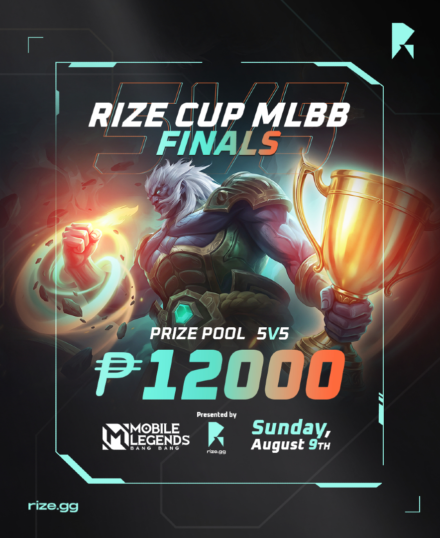 Rizegg_global's tweet photo. 🏆 The stage is set. The journey ends here. The Rize Cup MLBB Grand Finals are here! Witness the best teams battle for the championship and their share of the ₱12,000 prize pool. Who will be crowned champion? 🔥

#RizeCupMLBB #OnTheRize https://t.co/JjgskRpAji