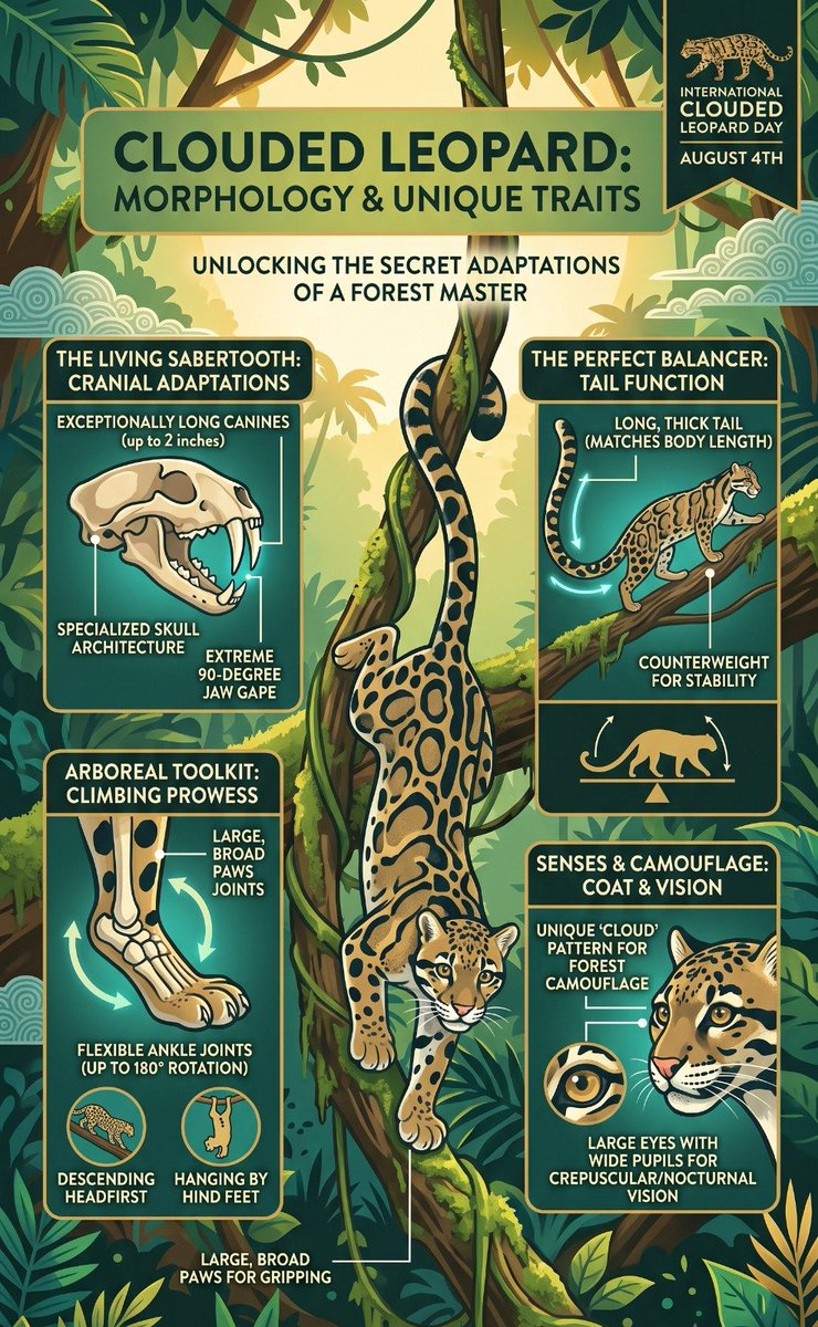 Unitedfortigers's tweet photo. On International Clouded Leopard Day (4 August), let us celebrate one of Asia's most elusive and extraordinary wild cats while renewing our commitment to protecting the forests and landscapes that ensure its future. #CloudedLeopardDay #WildlifeConservation https://t.co/45tvqtVOm7