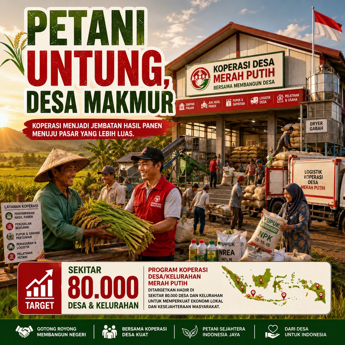 Fransiska567's tweet photo. Kesejahteraan petani adalah kunci kemakmuran bangsa. Dukungan pupuk bersubsidi dan pemasaran hasil panen yang terintegrasi dari Koperasi Desa Merah Putih siap memangkas jalur distribusi yang merugikan. Saatnya desa mandiri dan berdaya.

#KDMP #KoperasiDesaMerahPutih https://t.co/5e2cjdVBgg