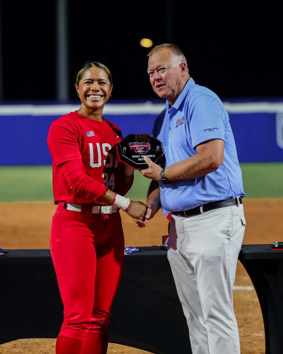 USASoftballWNT's tweet photo. 𝑰𝒏𝒅𝒊𝒗𝒊𝒅𝒖𝒂𝒍 𝒉𝒐𝒏𝒐𝒓𝒔 🔥

⭐️ Maya Brady — Tournament MVP
⭐️ Dejah Mulipola — Defensive MVP
⭐️ Janae Jefferson — Offensive MVP
⭐️ Montana Fouts — Most Valuable Pitcher https://t.co/bo8xUqmeDV