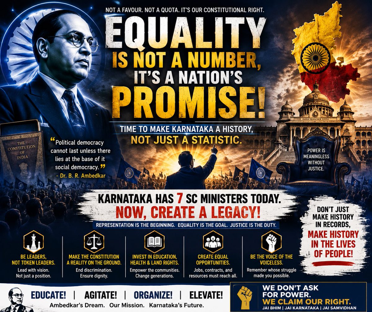 itzNikiiii's tweet photo. You have reached the chair that generations were denied.
Now ask yourself — why did Ambedkar fight to open that door?
Let your position become protection for those who still stand outside it.
Let your power become education, dignity, opportunity and justice.
make history🔥🔥 https://t.co/konP9FP9Mj