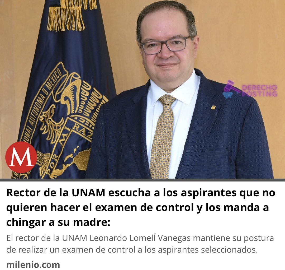 Derecho_posting's tweet photo. La UNAM si fuera buena: https://t.co/9sFFkOXQLB