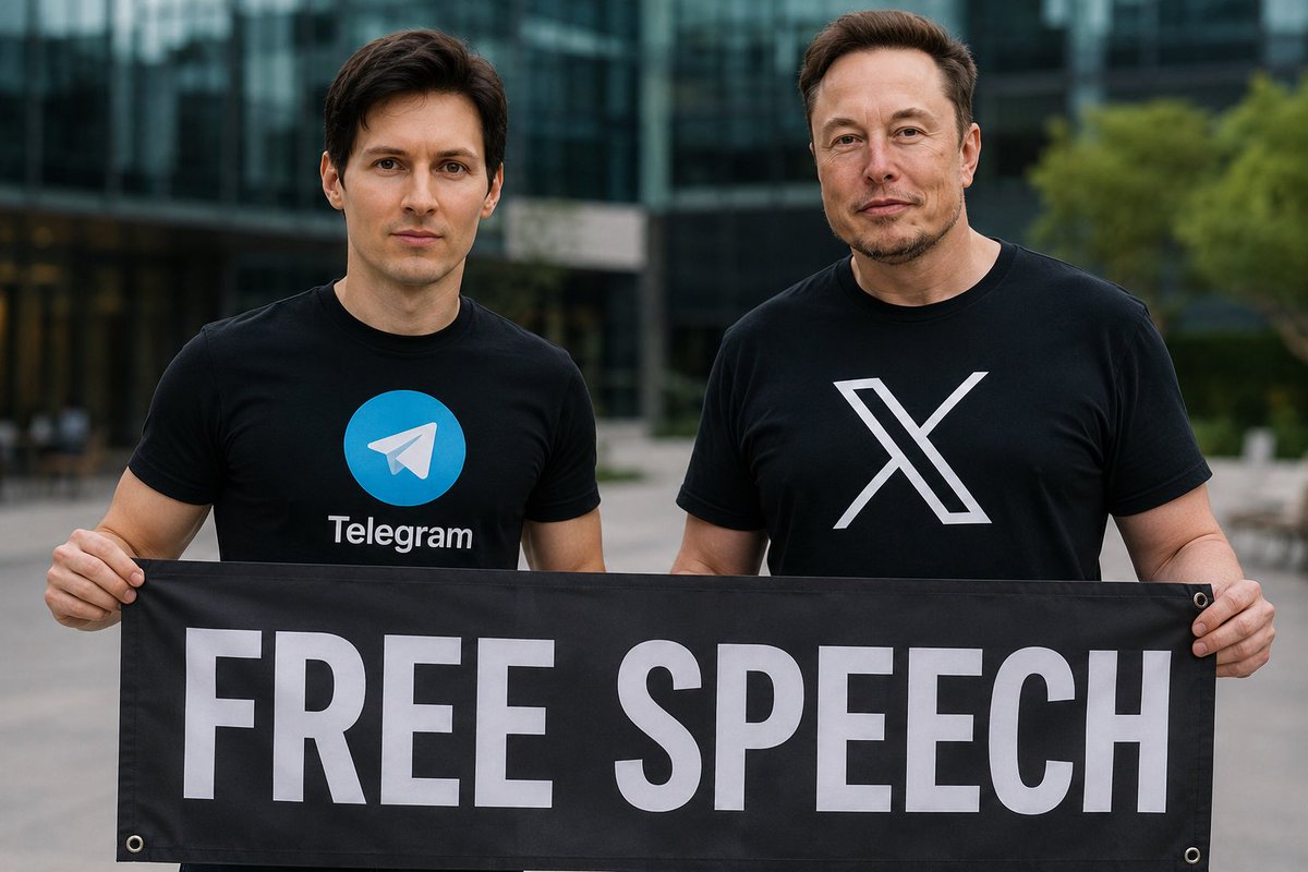 Kanyeeastyee's tweet photo. @durov &amp; @elonmusk are the Goats 🐐 of freedom of speech. 

They need to be protected at any cost https://t.co/fBaUW7q5rc