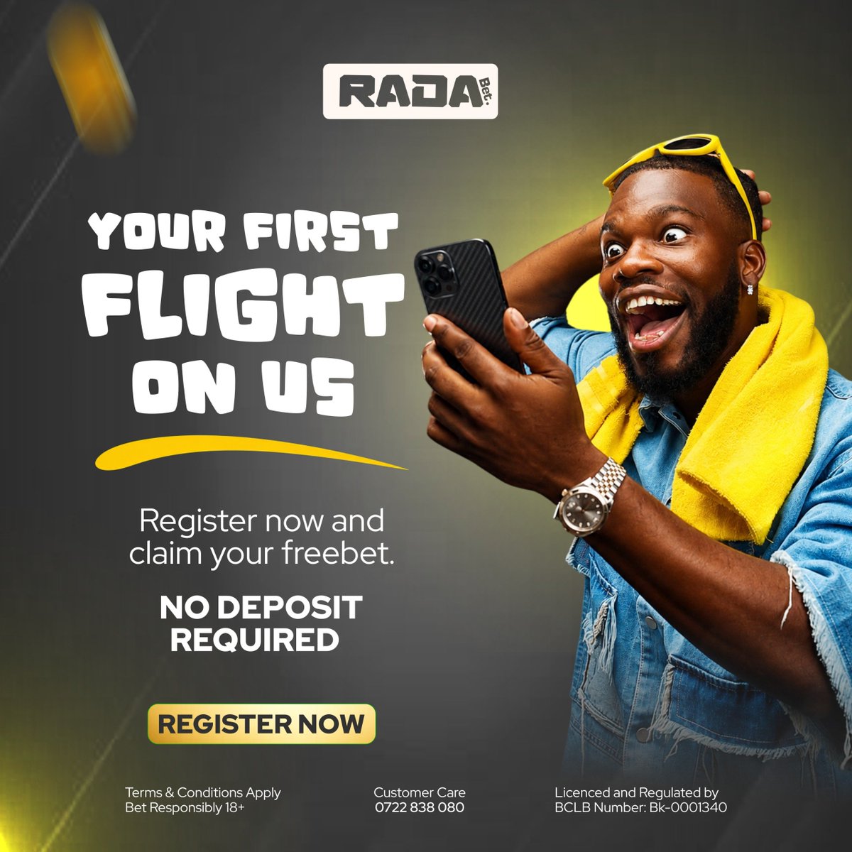 RadaBet254's tweet photo. Bossy, leo tunakuanzia siku na good news💯🎉

Register leo 👉 https://t.co/3iSyknXQzk uclaim FREEBET yako bila kutoa hata bob moja! No deposit required.

Fly on Aviator, cashout on time &amp;win big😎

Register now uclaim your freebet worth 50bob.😎💴

🔞 Play Responsibly. https://t.co/vFi7kHtxM5