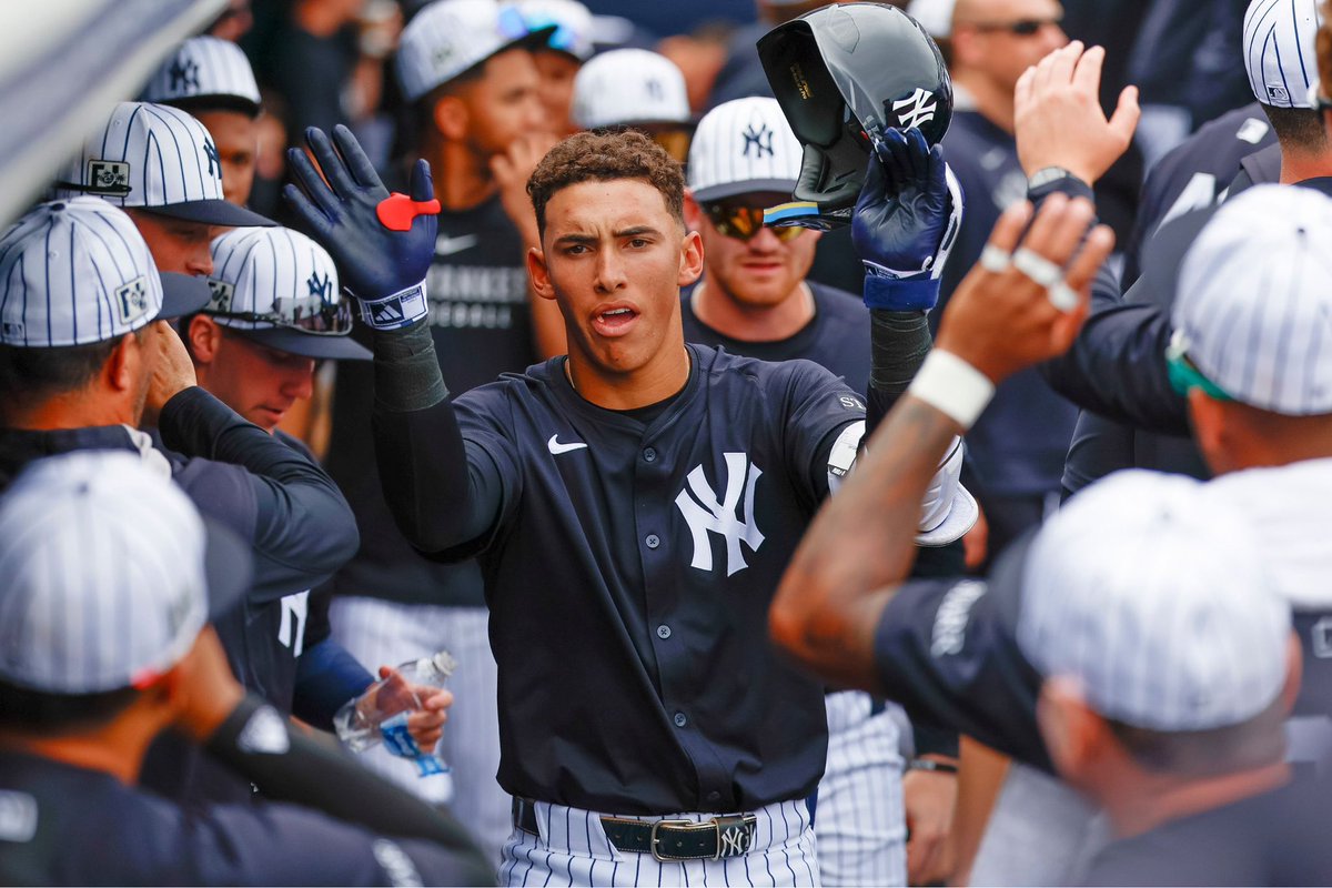 YankeesMuse's tweet photo. The Yankees are calling up #1 team and #20 MLB prospect George Lombard Jr!

GLJ has slashed .284/.411/.498 in the minors this season.

Yankees get the defensive, high OBP spark they needed. https://t.co/16aq01NQLm