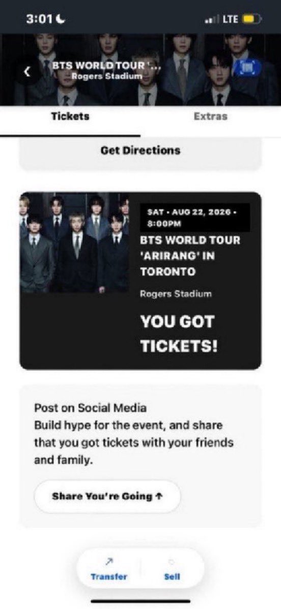 MariaA87888's tweet photo. wts - BTS In TORONTO ,CANADA “ARIRANG”soundcheck vip tickets Aug-22 

ROGERS STADIUM TORONTO tickets 
- Sec: A3 Row: 11 Seat: 2-5
~ Wts below FV 
 
- can provide proof of Tickets!

HMU if interested!
🏷️ wts wtb BTS ARMY GA FLOOR TICKET Toronto Canada Suga Jungkook Jimin https://t.co/k0N8bmpb4z