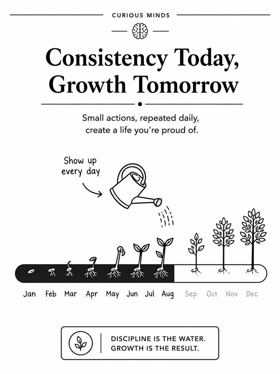CuriousMindsHub's tweet photo. Consistency rarely looks impressive in the moment. https://t.co/TYIMJFMqon