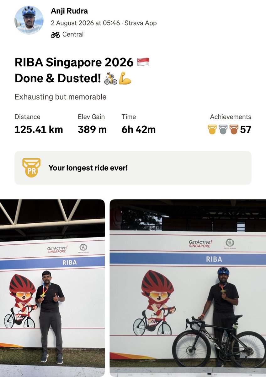 RudraRF's tweet photo. #Cycling #RIBA2026 #Singapore https://t.co/dqm1WaWP6y