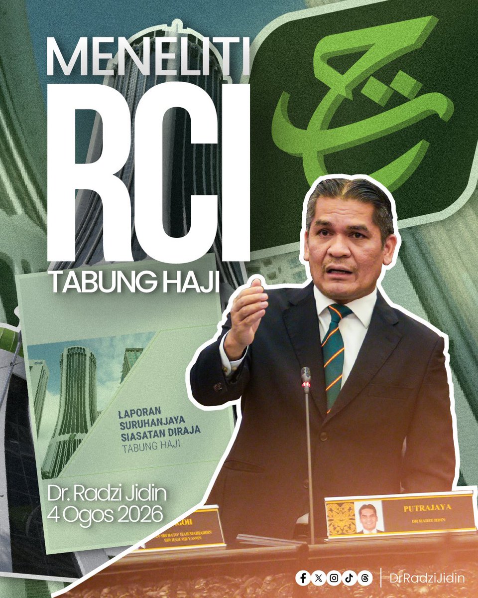 RadziJidin's tweet photo. RCI Tabung Haji: Labur RM259 juta, apa hasilnya? 

Pada muka surat 138 Laporan Suruhanjaya Siasatan Diraja (RCI) berkaitan Tabung Haji menyatakan bahawa, “Suruhanjaya telah menerima laporan daripada LTH mengenai pelaburan-pelaburannya yang bermasalah. Suruhanjaya mendapati wujudnya transaksi yang mencurigakan dan penyembunyian maklumat”.

Pada muka surat 139, dinyatakan, “Pelaburan bermasalah yang memerlukan audit forensik adalah seperti berikut”:. Saya ingin merujuk kepada salah satu pelaburan tersebut yang dijelaskan di muka surat 142 laporan RCI Tabung Haji, iaitu pelaburan dalam Deru Semangat Sdn Bhd.

Dinyatakan bahawa, pada tahun 2014 dan 2015 Menteri Hal Ehwal Agama ketika itu telah meluluskan untuk Tabung Haji melabur sebanyak RM526.16 juta dalam usaha sama membangunkan ladang sawit di Pahang. Ini termasuk pengambilan 55% saham dalam Deru Semangat Sdn Bhd daripada pemilik asalnya.

Daripada RM526.16 juta ini, RM231 juta adalah untuk beli 55% saham dan RM295.16 juta untuk bangunkan ladang. Bila dah tandatangan perjanjian, maka tentunya perlu dilaksanakan. Sehingga Januari 2021, Tabung Haji telah bayar RM257 juta. Sebahagiannya untuk pembelian 55% ekuiti saham dan sebahagian lagi untuk bangunkan ladang.

Namun, terdapat masalah dengan pembangunan ladang  kerana pembangunan turut melibatkan aktiviti pembalakan hutan simpan.

Kemudian, nilai  pelaburan yang asalnya RM257 juta telah dirosot nilai kepada RM32 juta sahaja. Jadi, labur asalnya bernilai RM257 juta cuma tinggal RM32 juta.

Akhirnya, Tabung Haji pulangkan balik saham yang telah dipegang kepada pemilik asal. Maknanya, Tabung Haji langsung dah tidak ada saham dalam Deru Semangat Sdn Bhd. Sebagai balasan, Tabung Haji tidak perlu mengeluarkan baki pelaburan lanjutan sebanyak RM258 juta.

Dinyatakan pada muka surat 143 bahawa untuk transaksi melibatkan usaha sama ini, "pembayaran keseluruhan berjumlah RM259 juta" telah disalurkan oleh Tabung Haji.

Soalan saya kepada pihak berkaitan, apa manfaat yang diperoleh Tabung Haji dan pendeposit melalui pelaburan berjumlah RM259 juta ini? Saham dalam syarikat Deru Semangat sudah tidak ada kerana telah dipulang balik kepada pemilik asal. Jadi, labur RM259 juta untuk apa?

RM259 juta ni bukan kecil. 

Jumlah ini lebih besar daripada bantuan kewangan haji yang dikeluarkan oleh Tabung Haji untuk tahun 2026  iaitu sebanyak RM210 juta.

Apakah keputusan untuk melabur pada 2014 dan 2015 telah dibuat dengan melalui satu proses yang sepatutnya? Apakah due diligence telah dibuat? Jika ya, apakah telah disemak kedudukan tanah tersebut sama ada melibatkan hutan simpan atau tidak? Banyak persoalan berkaitan pelaburan ini. Oleh itu, saya amat bersetuju agar audit forensik dibuat keatas transaksi ini.

DRJ
Putrajaya
4 Ogos 2026