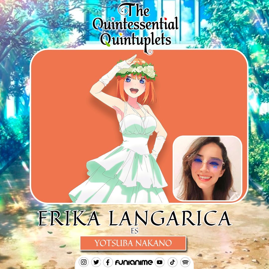 funianime's tweet photo. ¡Ya podemos disfrutar del doblaje de #TheQuintessentialQuintuplets Specials en Crunchyroll! 🧡  

🎙 @ErikaLangarica como Yotsuba Nakano. https://t.co/uyGbkqktkp